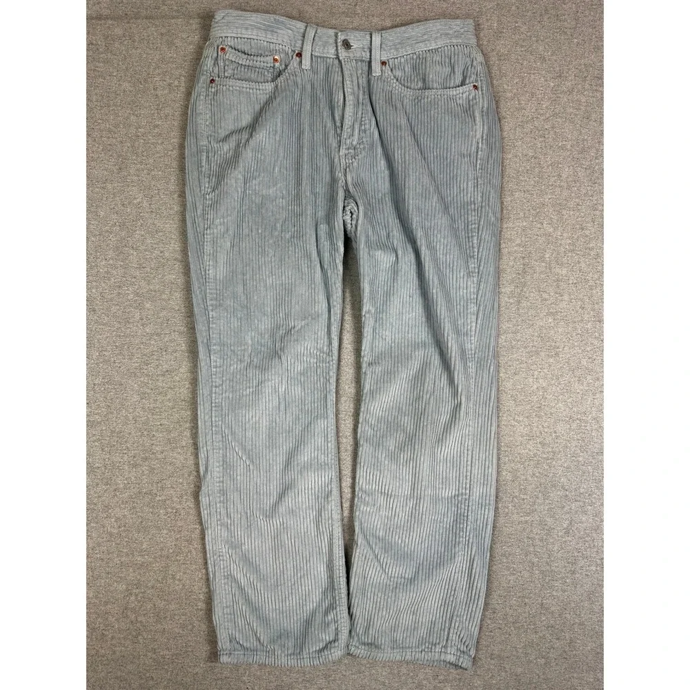 Levis 514 Corduroy Pant Mens 34x30 (fits 33X28) Light Blue Wide Whale Straight